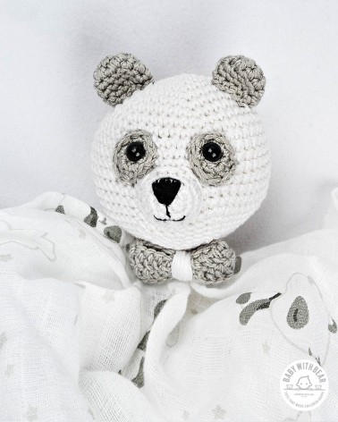 Crochet Baby Comforter Baby With Bear - Panda
