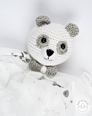 Crochet Baby Comforter Baby With Bear - Panda