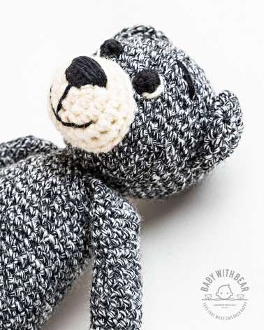 Amigurumi Bear BWB - Bear Tobi XL - Black & White