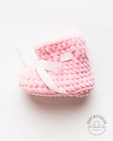 Crochet Baby Shoes BWB - Newborn Booties Pink