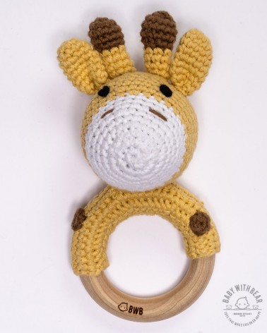Crochet Rattle Ring BWB - Giraffe Teether