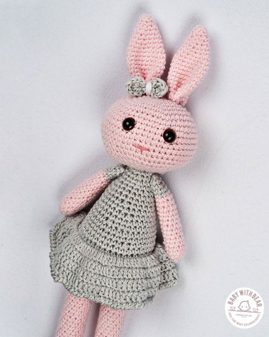 Amigurumi BWB - Bunny In Dress Pink & Grey