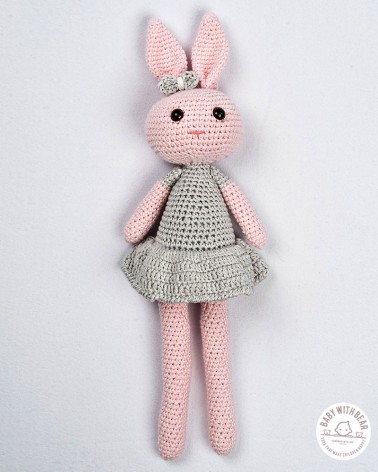Amigurumi BWB - Bunny In Dress Pink & Grey