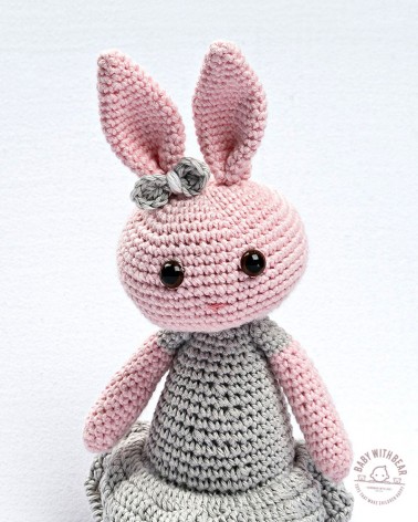 Amigurumi BWB - Bunny In Dress Pink & Grey