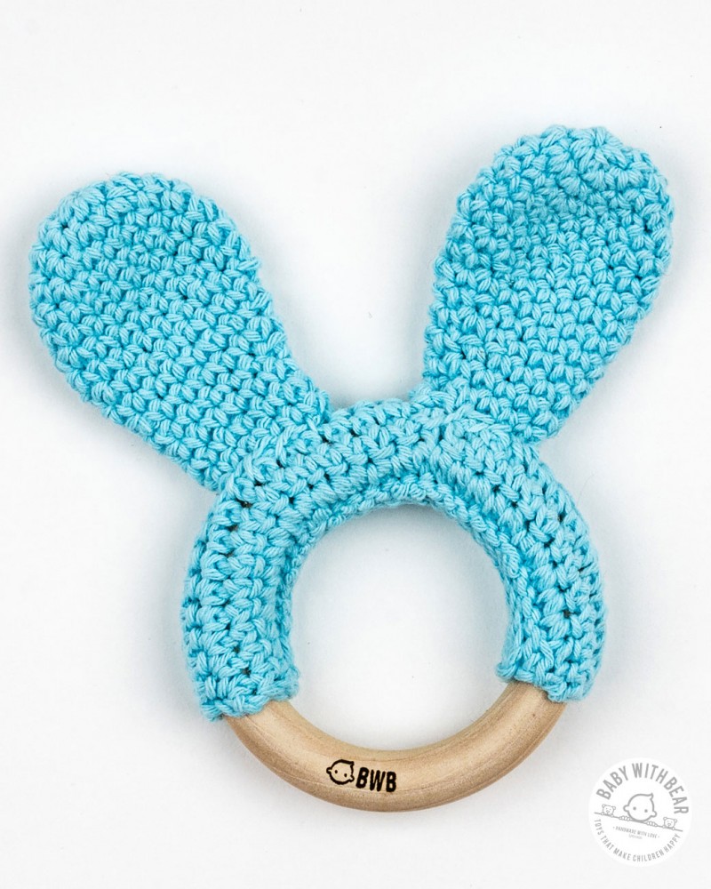 Crochet Teether BWB - Bunny Ears (Turquoise)