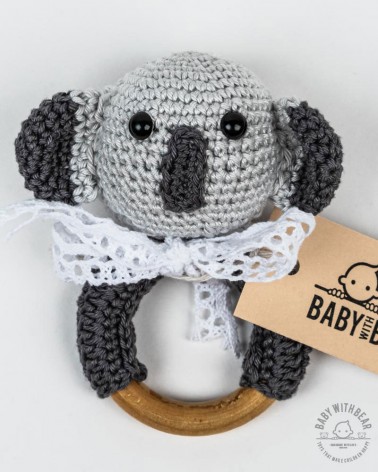 Crochet Rattle Ring BWB - Koala Teether