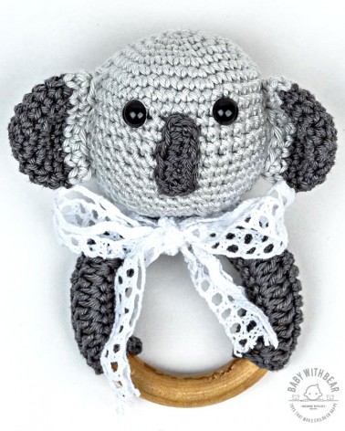 Crochet Rattle Ring BWB - Koala Teether