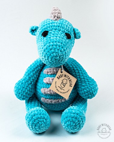 Amigurumi Dinosaurus Baby With Bear - Dino Blue XL
